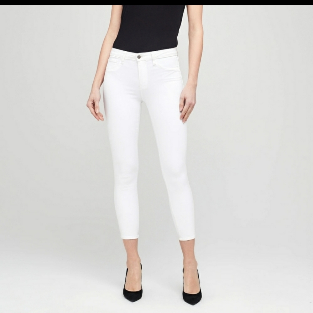 Mother NWOT The Lookers Crop White Jeans